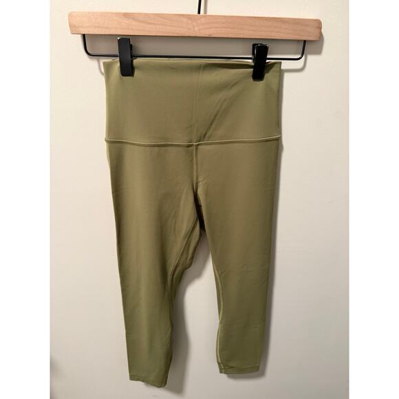 Lululemon Align High‑Rise Crop 23” Nulu Size 4 Bronze Green - Picture 2 of 7